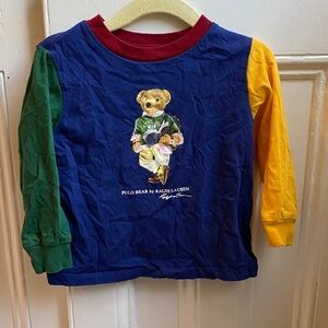 Ralph Lauren Kids Multicolor Polo Bear Long Sleeve Tee